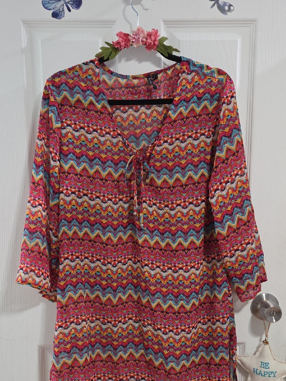 Women's Multicolor Chevron Cover Up